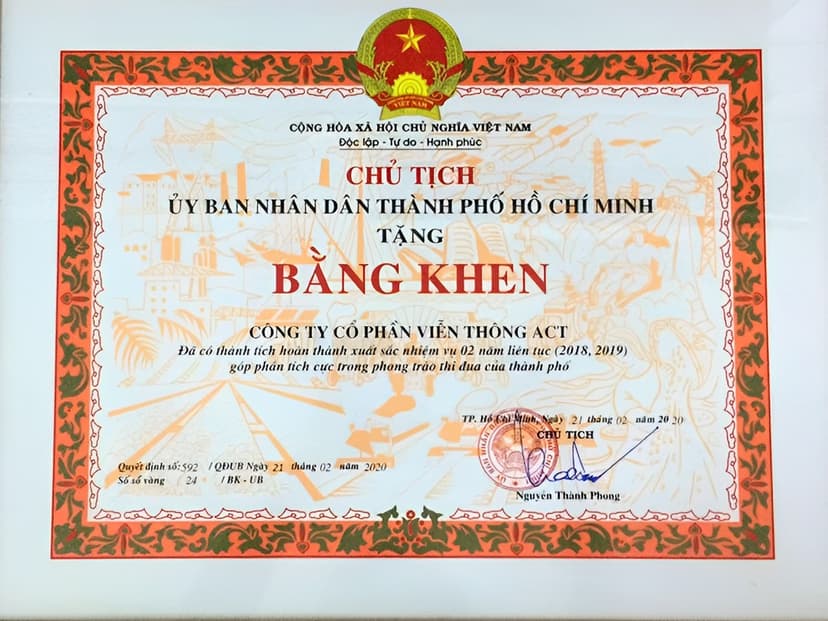Bằng khen 1